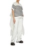 Figure View - Click To Enlarge - SACAI - Back Drape Striped Silk Cotton T-shirt