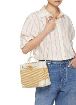 Figure View - Click To Enlarge - BOTTEGA VENETA - Small Andiamo Raffia Shoulder Bag
