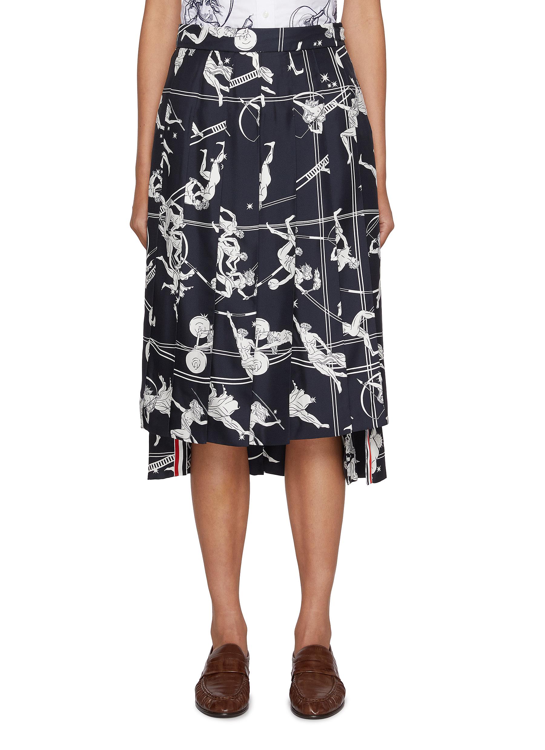 THOM BROWNE | Olympic Constellation Printed Silk Pleated