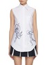 Main View - Click To Enlarge - THOM BROWNE - Athletes Embroidered Sleeveless Cotton Shirt