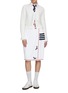 Figure View - Click To Enlarge - THOM BROWNE - Cotton Silk Cable Knit V-Neck Cardigan