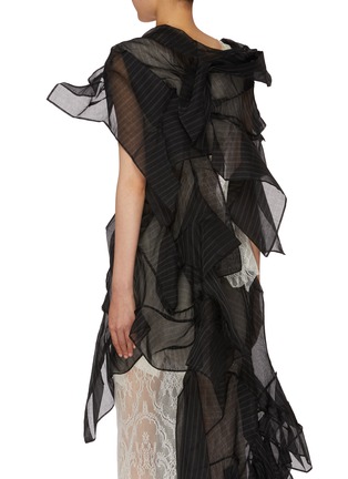 Back View - Click To Enlarge - YOHJI YAMAMOTO - 3D Textured Drape Lace Cotton Silk Top
