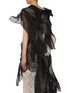 Back View - Click To Enlarge - YOHJI YAMAMOTO - 3D Textured Drape Lace Cotton Silk Top