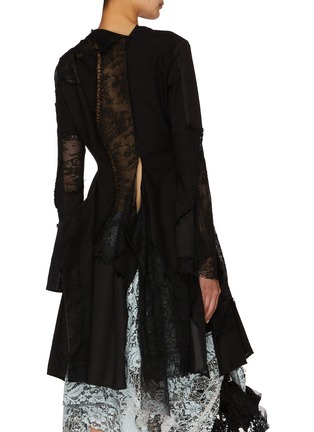 Back View - Click To Enlarge - YOHJI YAMAMOTO - Patchwork Silk Blend Long Blouse