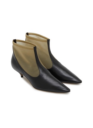 Figure View - Click To Enlarge - THE ROW - 40 Mesh Leather Ankle Boots