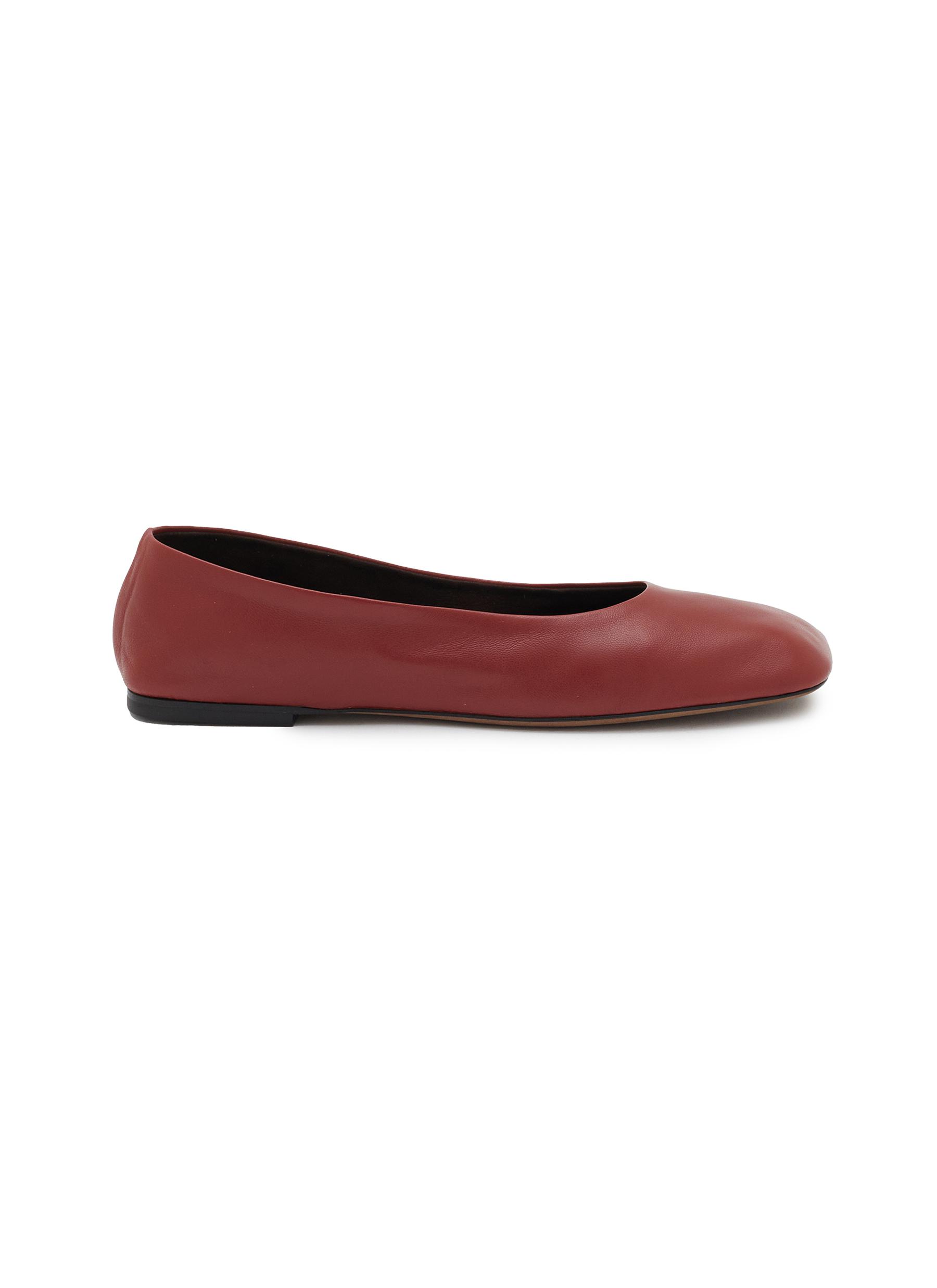 THE ROW | Flat Square Leather Ballet Flats | Women | Lane