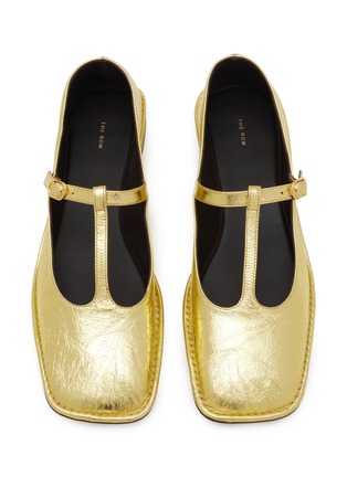 Figure View - Click To Enlarge - THE ROW - Square T-Strap Leather Mary Jane Flats