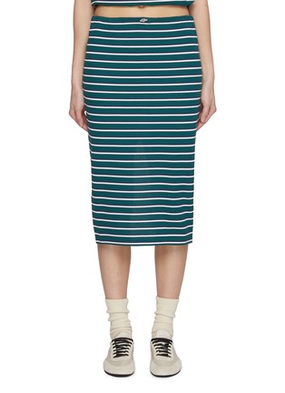 Main View - Click To Enlarge - PRADA - Striped Cotton Jersey Pencil Skirt