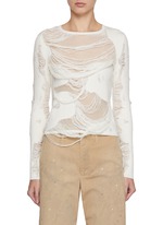 MM6 MAISON MARGIELA | Distressed Crewneck Knit Top | Women