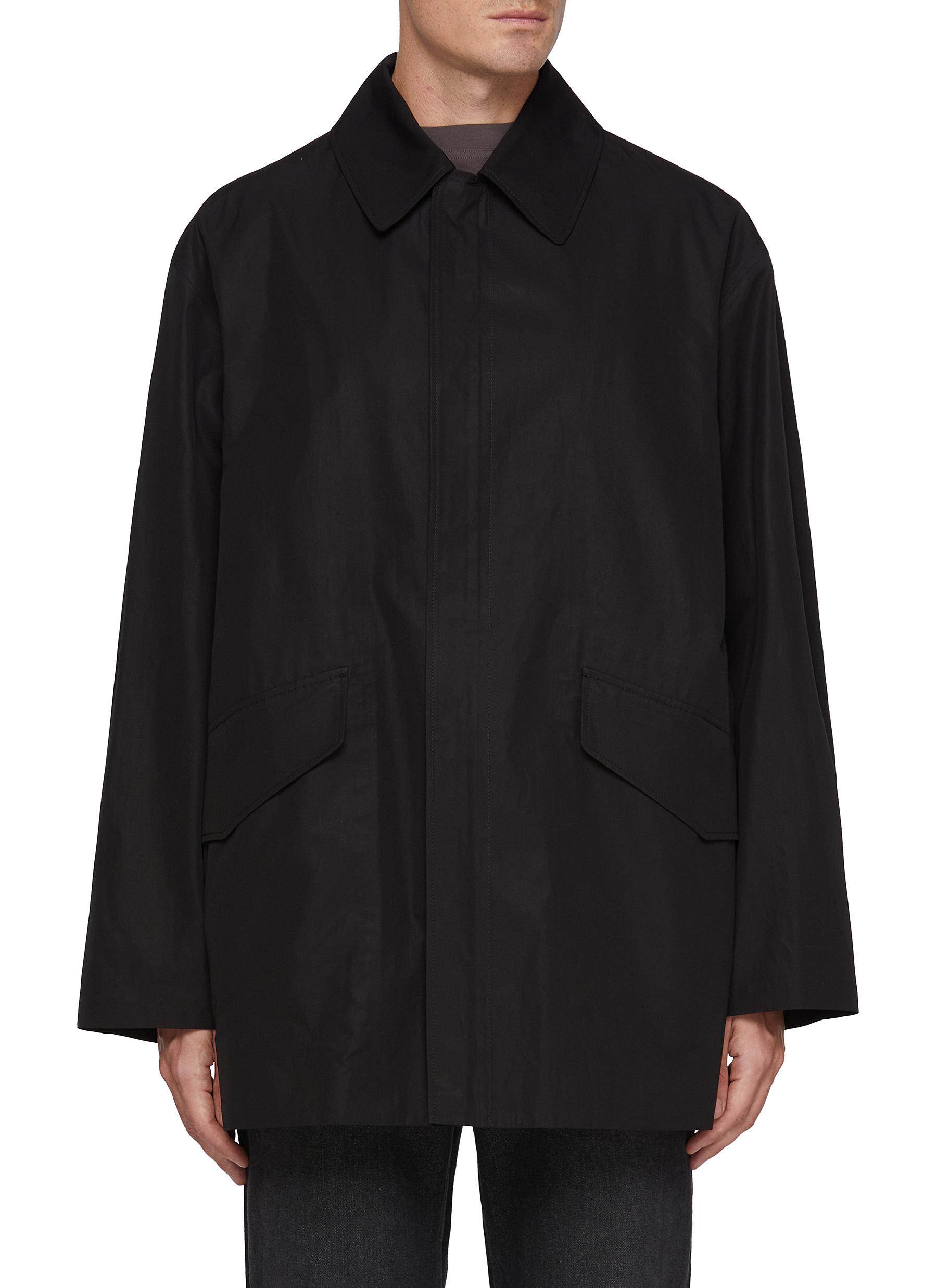 【関税&送料込】The Row Oversize Wool Jacket Ferro Coat Black in Wool and Cashmere – The Row