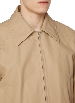 Detail View - Click To Enlarge - BOTTEGA VENETA - Intrecciato Leather Collar Cotton Twill Blouson