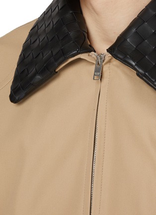  - BOTTEGA VENETA - Intrecciato Leather Collar Cotton Twill Blouson