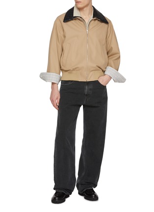 Figure View - Click To Enlarge - BOTTEGA VENETA - Intrecciato Leather Collar Cotton Twill Blouson