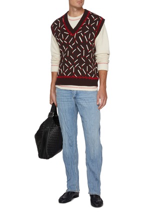 Figure View - Click To Enlarge - BOTTEGA VENETA - Bunny Tag Waffle Knit Cotton Sweater