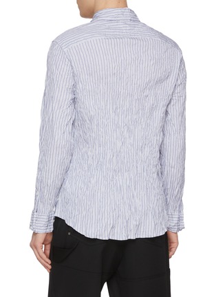 Back View - Click To Enlarge - BOTTEGA VENETA - Crushed Stripe Cotton Shirt
