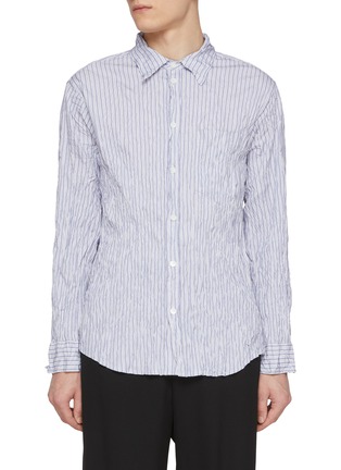 Main View - Click To Enlarge - BOTTEGA VENETA - Crushed Stripe Cotton Shirt