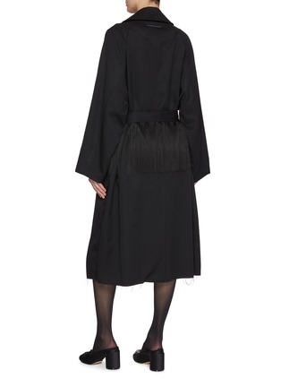 Back View - Click To Enlarge - MM6 MAISON MARGIELA - Fringe Belt Wool Trench Coat