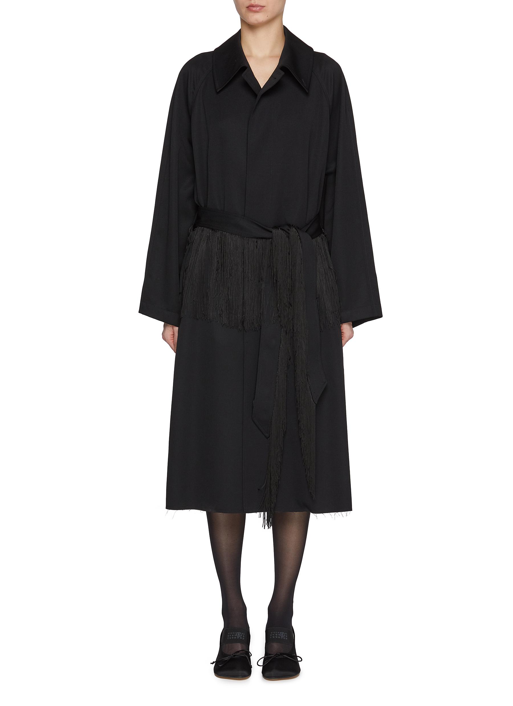 MM6 MAISON MARGIELA | Fringe Belt Wool Trench Coat | Women