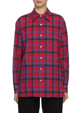 Main View - Click To Enlarge - THE ROW - Nesson Point Collar Checkered Cotton Shirt