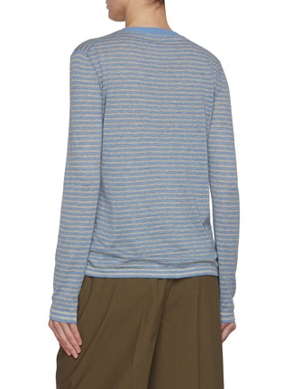 Back View - Click To Enlarge - THE ROW - Juhi Striped Cotton Cashmere Top