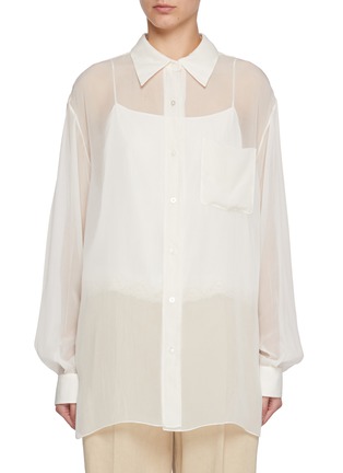 Main View - Click To Enlarge - THE ROW - Nesson Sheer Cupro Shirt