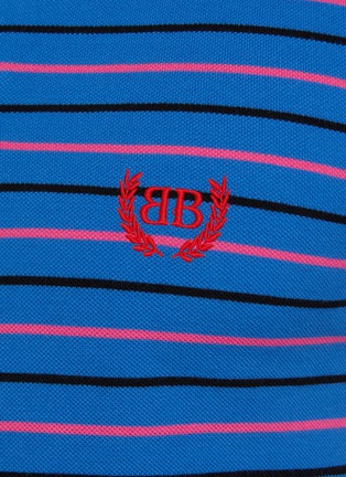  - BALENCIAGA - Striped Fitted Cotton Polo Shirt