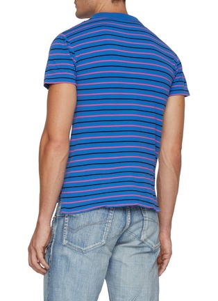Back View - Click To Enlarge - BALENCIAGA - Striped Fitted Cotton Polo Shirt