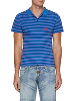 BALENCIAGA | Striped Fitted Cotton Polo Shirt | Men | Lane Crawford