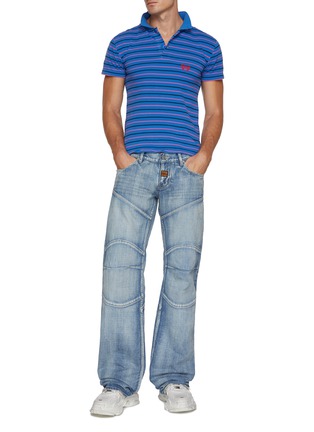 Figure View - Click To Enlarge - BALENCIAGA - Striped Fitted Cotton Polo Shirt