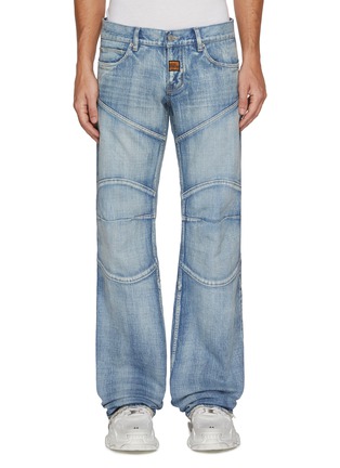 Main View - Click To Enlarge - BALENCIAGA - Low Rise Straight Leg Paneled Denim Jeans