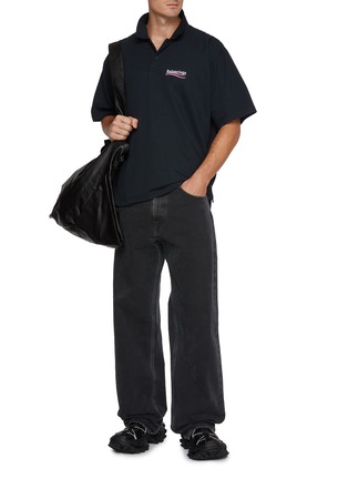 Figure View - Click To Enlarge - BALENCIAGA - Logo Cotton Polo Shirt