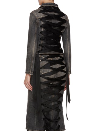 Back View - Click To Enlarge - BALENCIAGA - Lace Up Back Denim Jacket