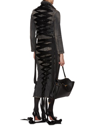 Figure View - Click To Enlarge - BALENCIAGA - Lace Up Back Denim Jacket