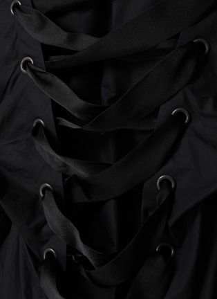  - BALENCIAGA - Lace Up Back Cotton Poplin Shirt Dress
