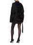 Back View - Click To Enlarge - BALENCIAGA - Lace Up Back Cotton Poplin Shirt Dress