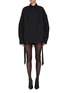 Main View - Click To Enlarge - BALENCIAGA - Lace Up Back Cotton Poplin Shirt Dress