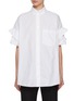 Main View - Click To Enlarge - BALENCIAGA - Tucked Sleeve Cotton Poplin Shirt