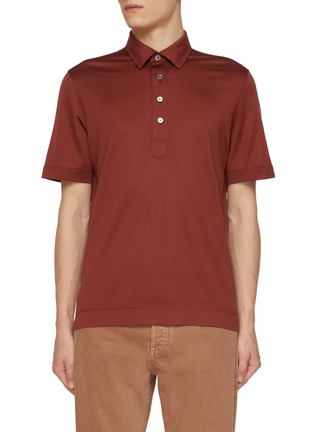 Main View - Click To Enlarge - ZEGNA - Lightweight Cotton Silk Polo Shirt