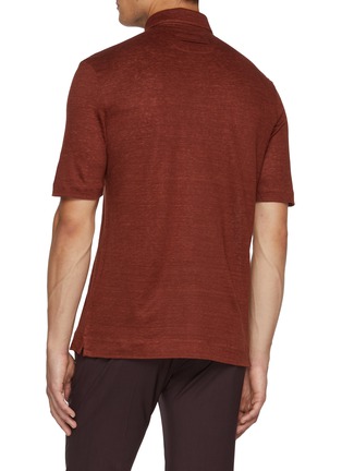 Back View - Click To Enlarge - ZEGNA - Linen Polo Shirt