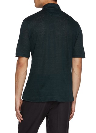 Back View - Click To Enlarge - ZEGNA - Linen Polo Shirt