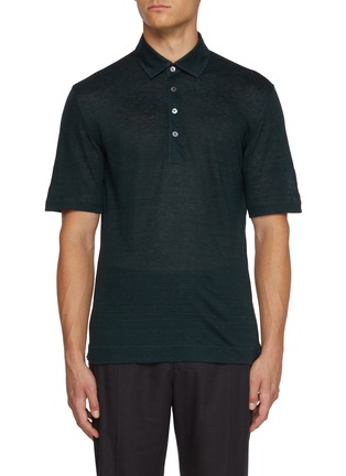 Main View - Click To Enlarge - ZEGNA - Linen Polo Shirt