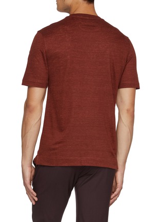 Back View - Click To Enlarge - ZEGNA - Short Sleeve Linen T-shirt