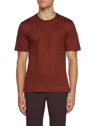 Main View - Click To Enlarge - ZEGNA - Short Sleeve Linen T-shirt