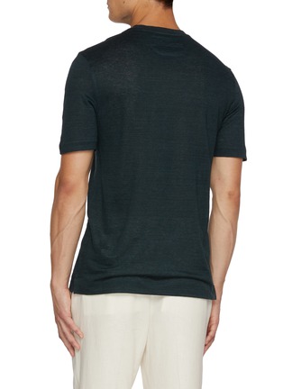 Back View - Click To Enlarge - ZEGNA - Short Sleeve Linen T-shirt