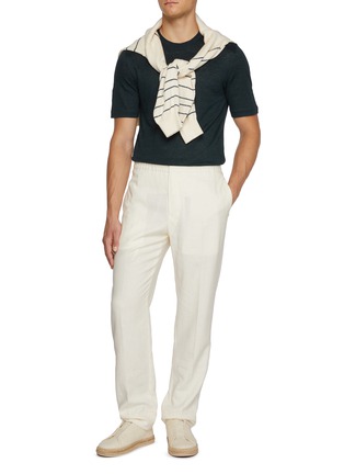 Figure View - Click To Enlarge - ZEGNA - Short Sleeve Linen T-shirt