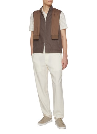 Figure View - Click To Enlarge - ZEGNA - Zip Up Linen Vest