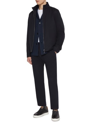 Figure View - Click To Enlarge - ZEGNA - Stand Collar Zip Up Blouson Jacket