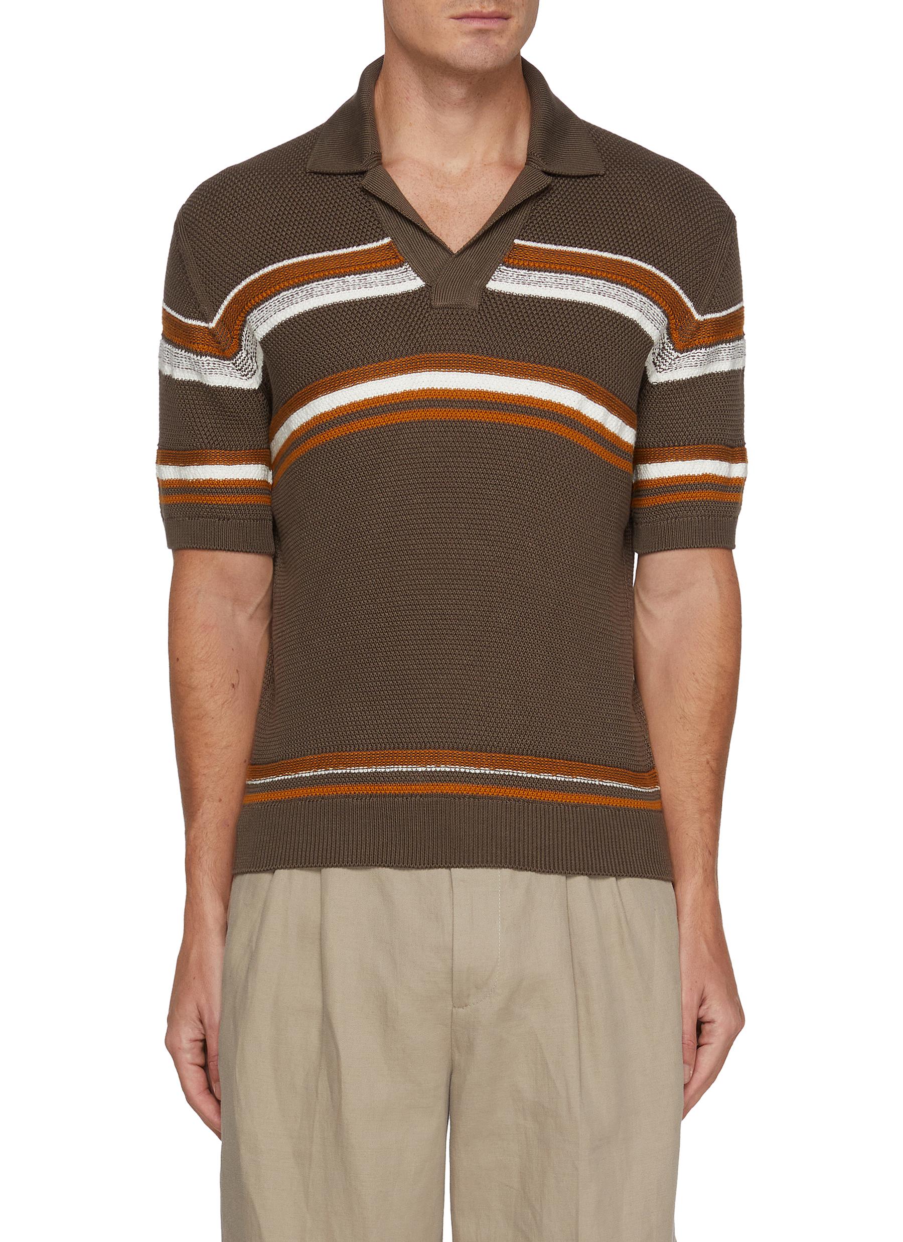 ZEGNA | Jacquard Cotton Silk Polo Shirt | Men | Lane Crawford