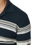  - ZEGNA - Open Collar Striped Knit Polo Shirt