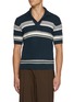 Main View - Click To Enlarge - ZEGNA - Open Collar Striped Knit Polo Shirt